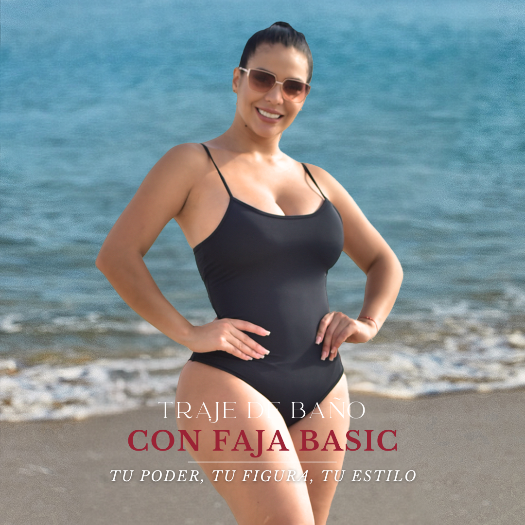 VESTIDO DE BAÑO CON FAJA COLOMBIANO BASIC