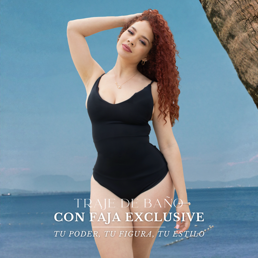 VESTIDO DE BAÑO CON FAJA COLOMBIANO EXCLUSIVE