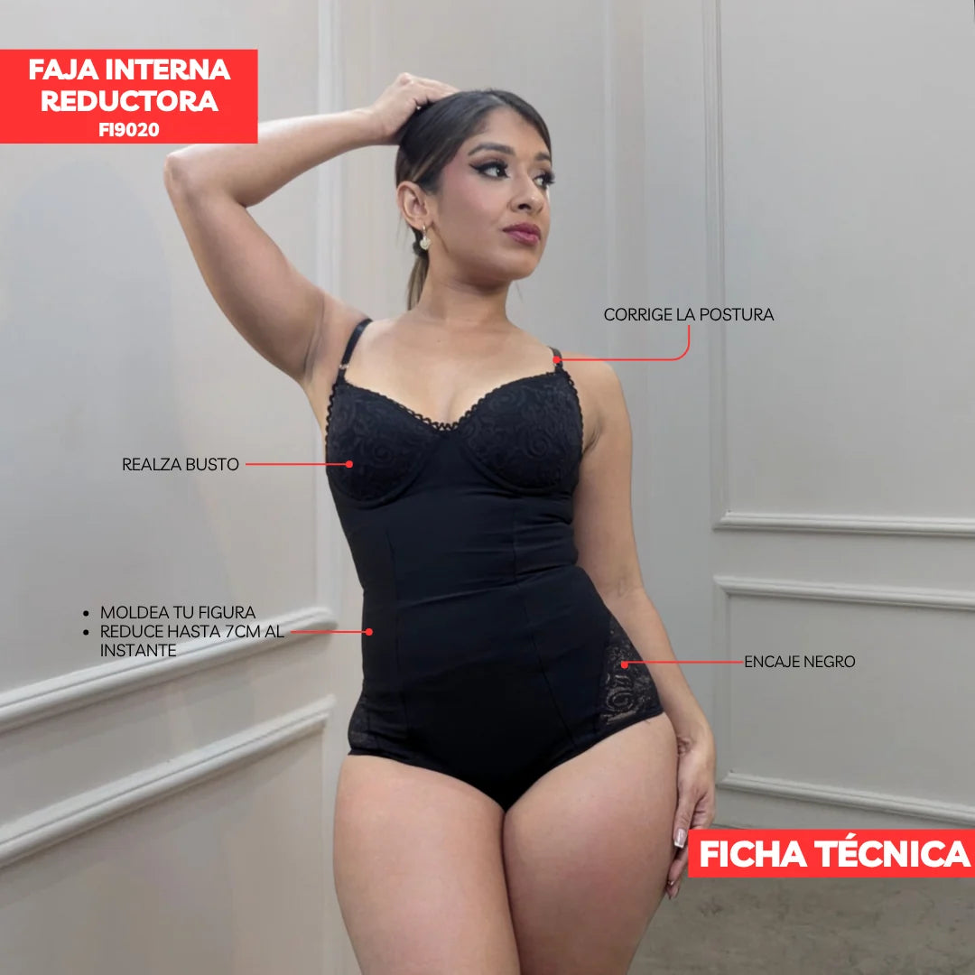 FAJA INTERNA POWERNET - CON COPA PESCADO ARO Y CALZON CACHETERO FI9020