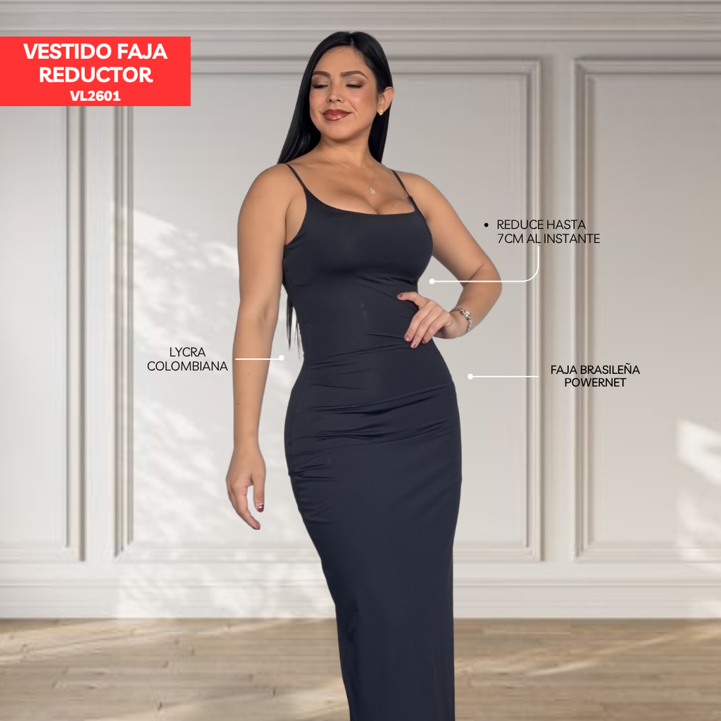 VESTIDO FAJA REDUCTOR COLOMBIANO VL2601