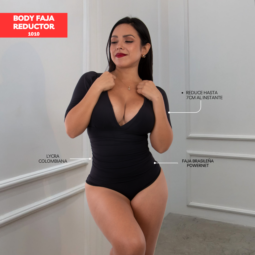 BODY FAJA REDUCTOR TULL COLOMBIANO MODA 1010 NEGRO