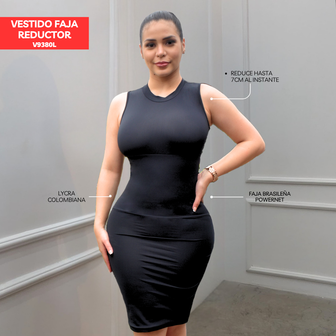 VESTIDO FAJA REDUCTOR COLOMBIANO V9380L