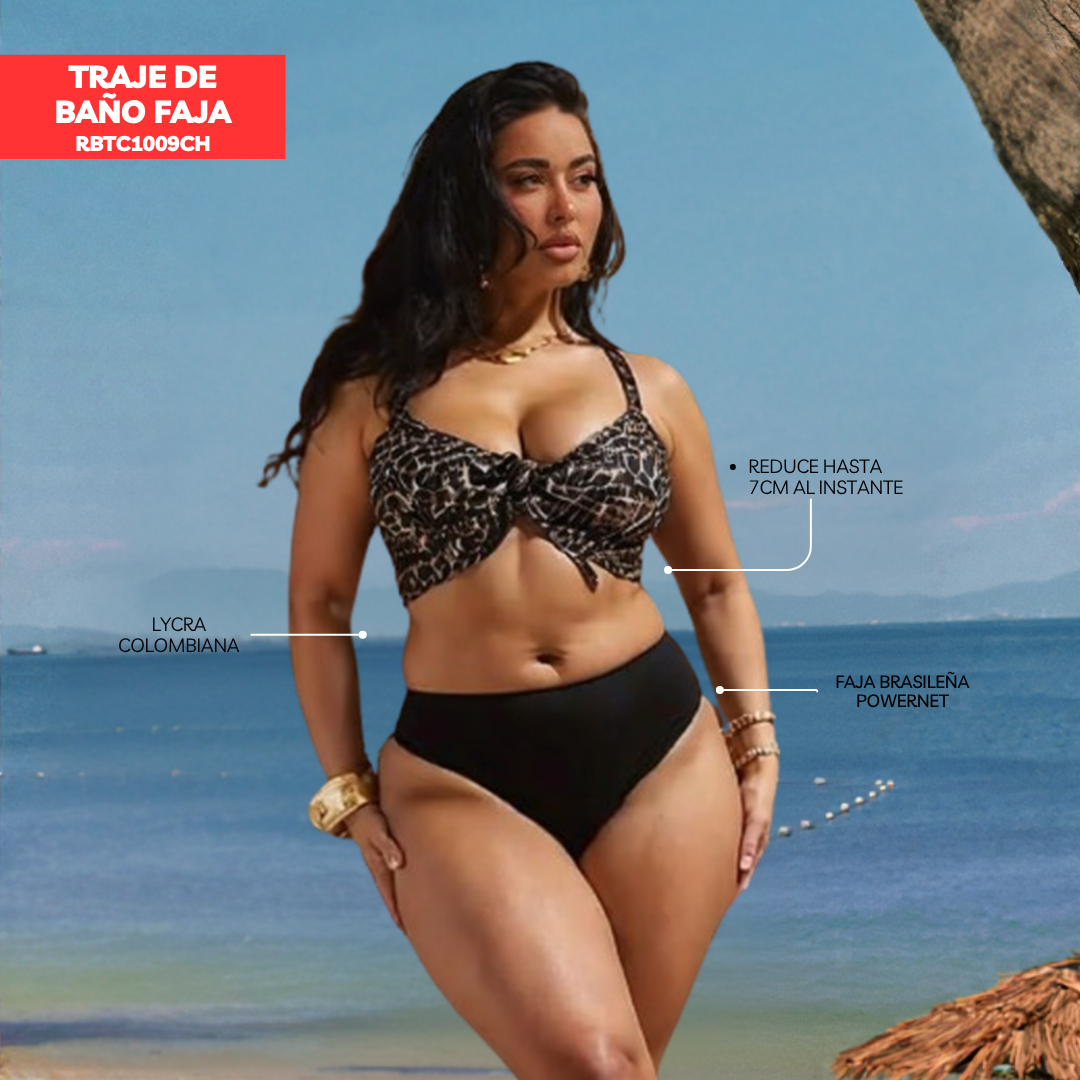 VESTIDO DE BAÑO CON FAJA MODA RBTC1009CH (HILO)