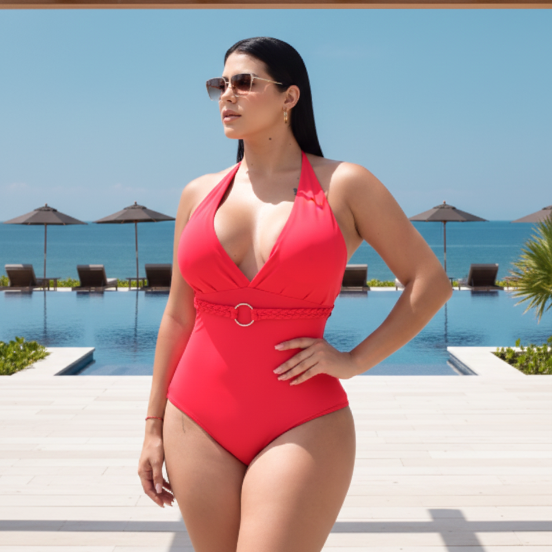 VESTIDO DE BAÑO CON FAJA MODA RBTC3003 (BIKINI)