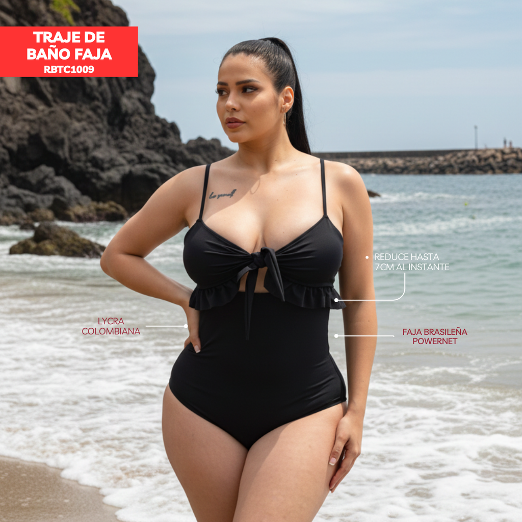 VESTIDO DE BAÑO CON FAJA MODA RBTC1009 (BIKINI)