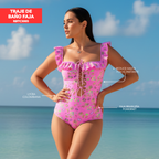 VESTIDO DE BAÑO CON FAJA CASUAL RBTC3005 (BIKINI)