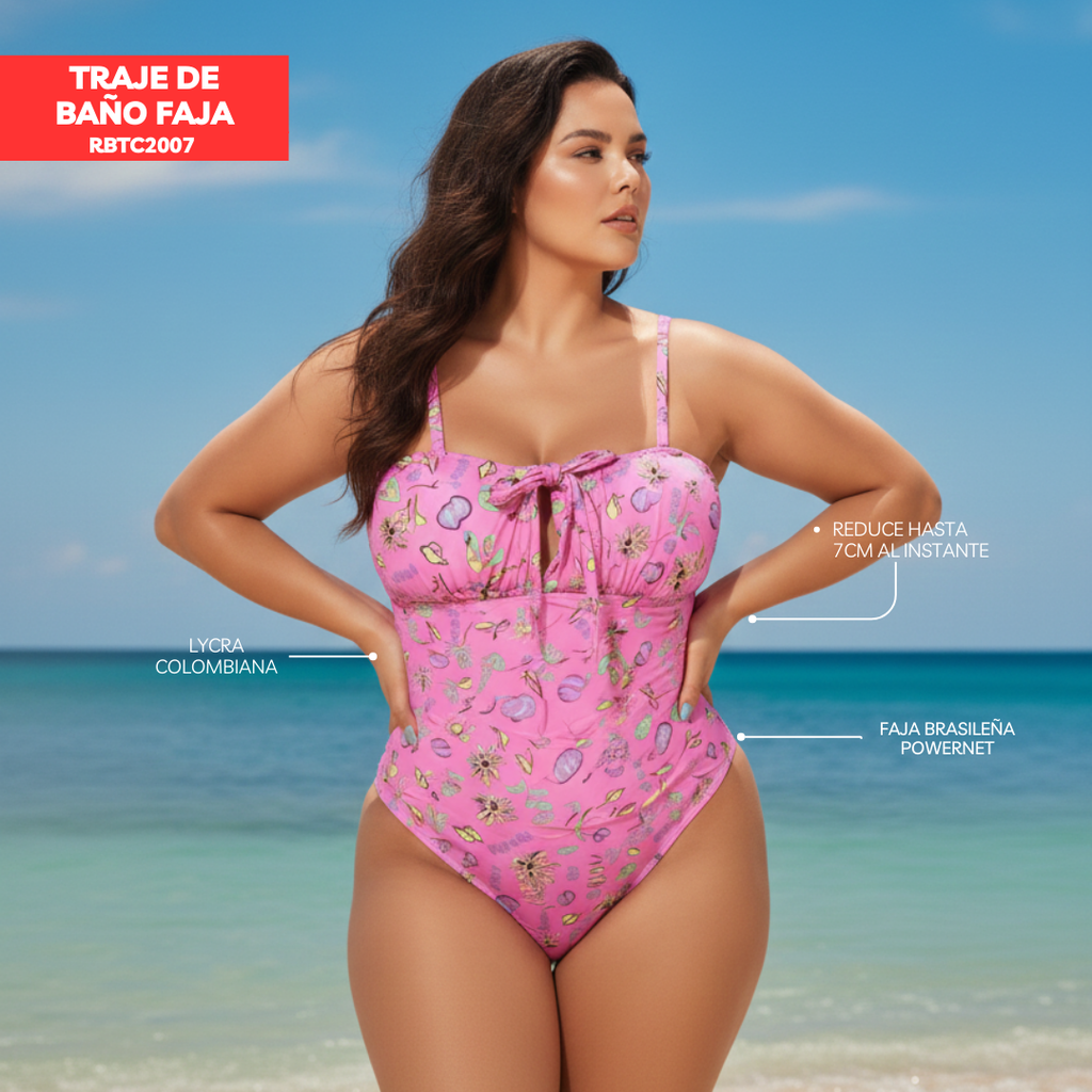 VESTIDO DE BAÑO CON FAJA CASUAL RBTC2007 (BIKINI)